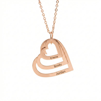 Collier Personnalisé Coeurs Multiples