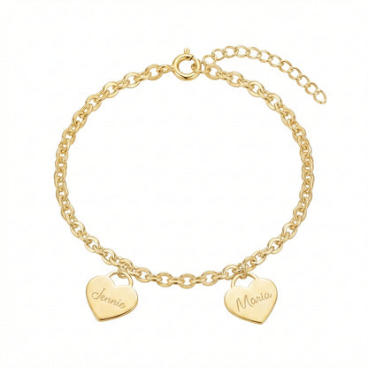 Bracelet Breloque Coeurs Personnalisés